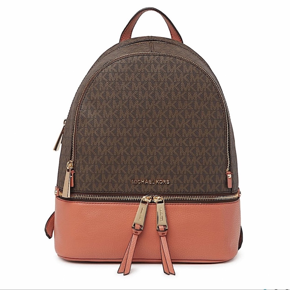 Michael Kors Rhea Logo Print Zip Backpack